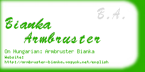 bianka armbruster business card